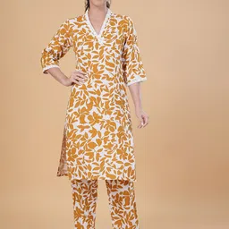 BAESD Women Ethnic Motifs Printed Regular Pure Cotton Kurta with Palazzos-10