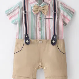 Mark & Mia Infant Boys Striped Romper With Bow-16