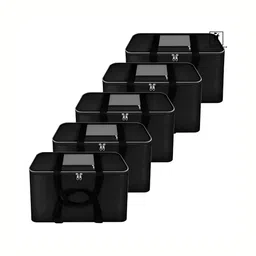 Fashion Throw Black 5 Pieces Reusable Handbag Storage Organisers-54