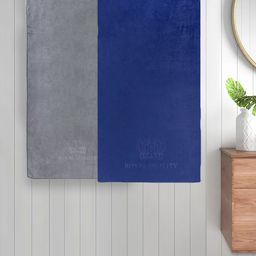 Myntra Elegant Homes Navy Blue & Grey 2 Pieces Cotton 420 GSM Bath Towels-image-100