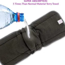 bembika 5 Layer Bamboo Charcoal Inserts with Gussets Liners Natures Cloth Diaper Liner, Wetfree Reusable Washable Cotton Diaper Nappy Inserts for Baby Cloth Diapers (Set of 2) image 4
