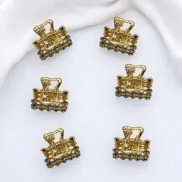AccessHer Women Set of 6 Embellished Claw Clip-11