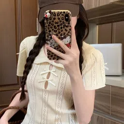 KPOP Women Self Design Crop Top-image-37