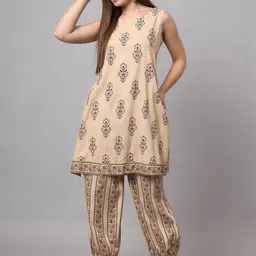 KALINI Ethnic Motifs Printed Kurta with Harem Pants-image-7