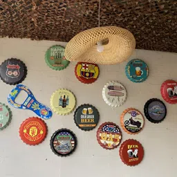 eazy wagon Black & Red Bottle Caps Printed Metal Wall Hangings-10