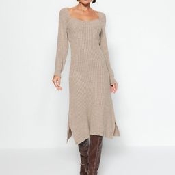 Trendyol Women Striped Sweetheart Neck Midi Dress-image-31