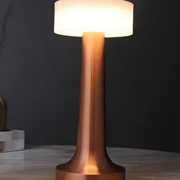 Kreative Arts Copper-Toned Iron Contemporary Cylindrical Shaped Table Lamp with Adjustable Cord-24