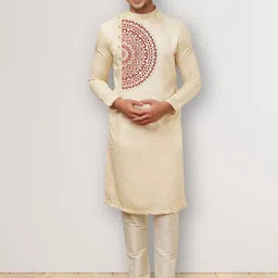 PulseIQ Men Ethnic Motifs Printed Kurta with Pyjama-picture-43