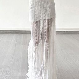 StyleCast Self-Designed A-Line Flared Semi-Sheered Maxi Skirt image 4