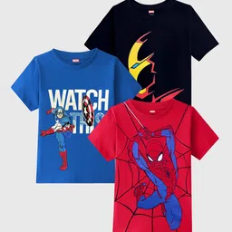 Marvel by Miss and Chief Boys 3 Printed Bio Finish Pockets T-shirt-image-2