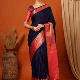 VILLAGIUS Woven Design Zari Pure Silk Banarasi Saree-image-85