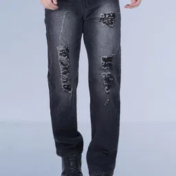 Metronaut Men Classic Slim Fit Mid-Rise Mildly Distressed Jeans-image-71