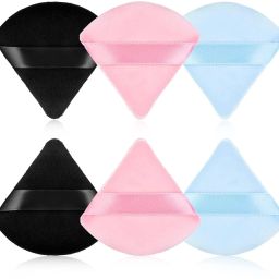 6 Pieces Triangle Powder Puff Makeup Puff Velvet Face Body Powder Puff-image-77