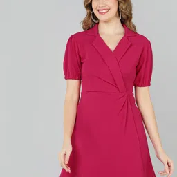 Golden Kite Shirt Collar Puff Sleeves Fit & Flare Dress-image-99