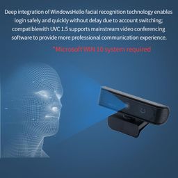 AUSHA Windows Hello Face Recognition Webcam with 1080P HD Resolution, 80° Wide Angle View, Compatible with Windows 10/11 Used for Video Conferencing, Streaming, Recording Web Camera image 3