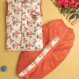 Jeetethnics Boys Floral Printed Regular Kurta with Dhoti Pants-35