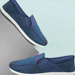 WALKLINE Men Blue Slip On Loafers Stylish Casual Shoes-picture-36
