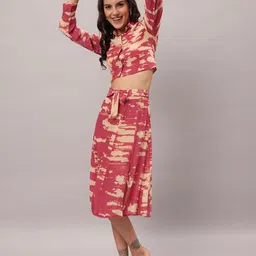 BRIJAL LAD Printed A-Line Midi Skirt-image-1