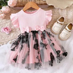 BAESD Flared Sleeve Net A-Line Dress-image-17