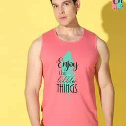 WOOSTRO Selection Of 2 Typography Printed Sleeveless Slim Fit T-shirt-image-93