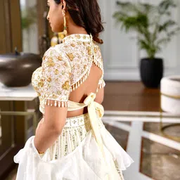 Rashika Sharma Embroidered Mirror Work Made to Measure Lehenga & Blouse With Dupatta image 5