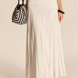 JC Mode Pleated Flared Maxi Skirt-image-59