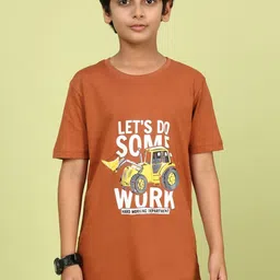 YK Boys Typography Printed Round Neck Cotton Relaxed Fit T-shirt-58