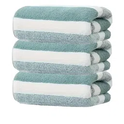 Black gold Set Of 3 Striped Towel Set-image-86