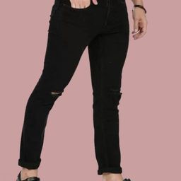 COMFITS Men Classic Tapered Fit Slash Knee Jeans-image-84