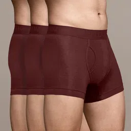 Heelium Pack Of 3 Mid-Rise Trunks DUP-P3-KEYHOLETRK-RED-S-13