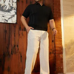 Instafab Plus Men Checked Comfort Trousers image 5