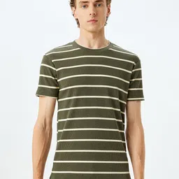 Koton Men Striped Round Neck T-shirt-image-97