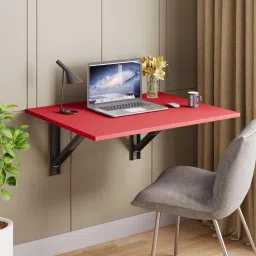 Wood Wall Mounted Foldable Table | Space-Saving Wall Desk for Home & Office Use Engineered Wood Study Table-19