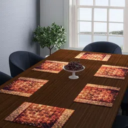 ROMEE 6 Pcs Brown & Beige  Textured Table Placements-26