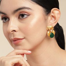 Anouk Gold Plated Beaded Contemporary Drop Earrings-13