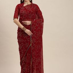 Moda Rapido Ethnic Motifs Beads and Stones Pure Georgette Saree-image-55