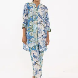 THR3Letter Printed Top With Trousers Co-Ords-image-1