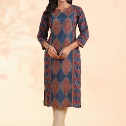 SZN Women Cotton Printed Sequinned Kurta-picture-40
