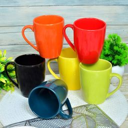 FABINALIV Green & Red Solid Ceramic Glossy Mugs Set of Cups and Mugs image 2