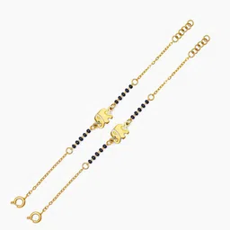 SWASHAA Yolo Elephant Kids Set Of 2 18KGold-Plated Charm Nazariya Bracelets-13