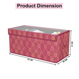 Kuber Industries Maroon 3 Pieces Printed Drawer Organisers With Transparent Lid image 3