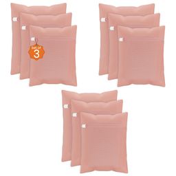Kuber Industries Peach-Colored 9 Pieces Rectangular Durable Laundry Bags With Zipper-82