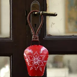 DULI Red & Brown Printed Cowbell Windchime image 3