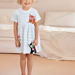 JC SPARKLE Striped A-Line Dress-image-88