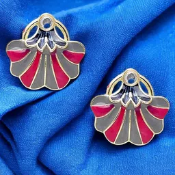 Anouk Meenakari Enamelled Contemporary Drop Earrings-7