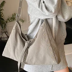 StyleCast x Revolte Structured Hobo Bag with Cut Work image 3