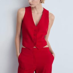 MANGO Solid Button Detailed Waistcoat-picture-25