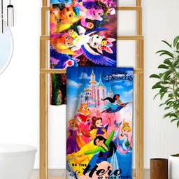 Athom Living Blue & Pink 2 Printed Cotton 350 GSM Bath Towel-image-29