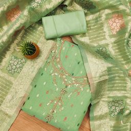 Blissta Floral Embellished Unstitched Dress Material-image-67