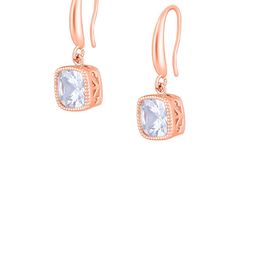 Jazz and Sizzle Rose Gold-Plated Cubic Zirconia Studded Square Drop Earrings image 5